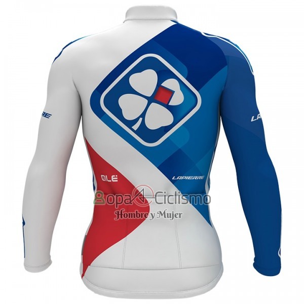 Fdj Ropa Ciclismo Culotte Largo 2017 Mangas Largas Azul y Blanco
